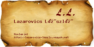 Lazarovics László névjegykártya