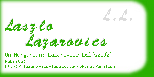 laszlo lazarovics business card